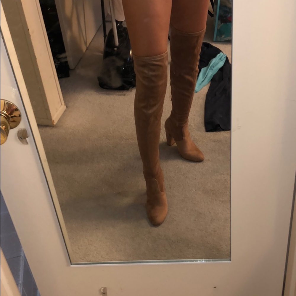 Steve Madden thigh high camel suede boots